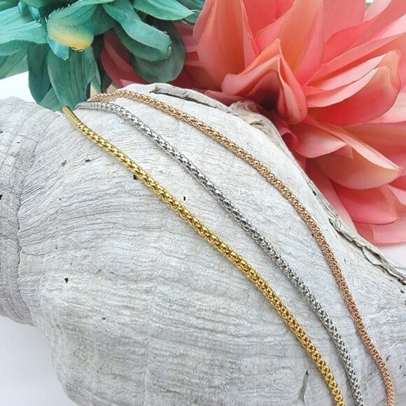 ROSE GOLD Stainless Steel Rope Chain Necklace 20" 22" 24" - Picture 8 of 13